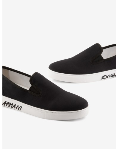 ARMANI AX CALZATURE SLIPON 100%COTTON.00002 BLACK