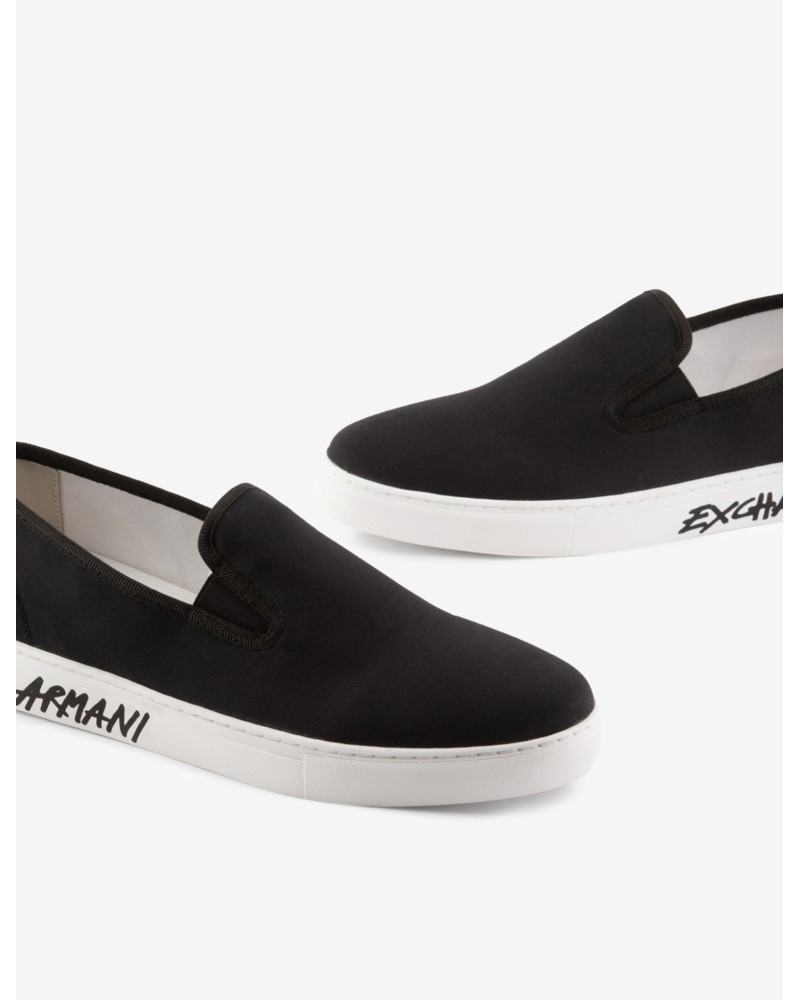 ARMANI AX CALZATURE SLIPON 100%COTTON.00002 BLACK