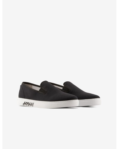 ARMANI AX CALZATURE SLIPON 100%COTTON.00002 BLACK