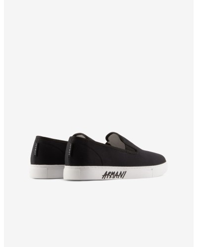 ARMANI AX CALZATURE SLIPON 100%COTTON.00002 BLACK