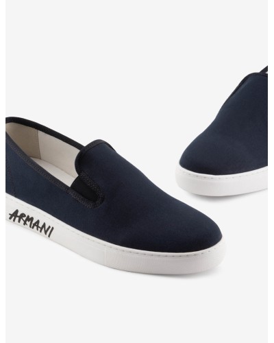 ARMANI AX CALZATURE SLIPON 100%COTTON.00285 NAVY