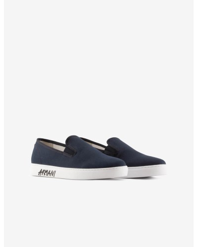 ARMANI AX CALZATURE SLIPON 100%COTTON.00285 NAVY
