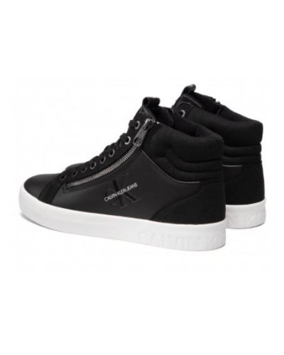 CKJeans SCARPE  SNEAKER ALTA  VULCANIZED MID LACEUP.BEH BLACK BEH BLACK 