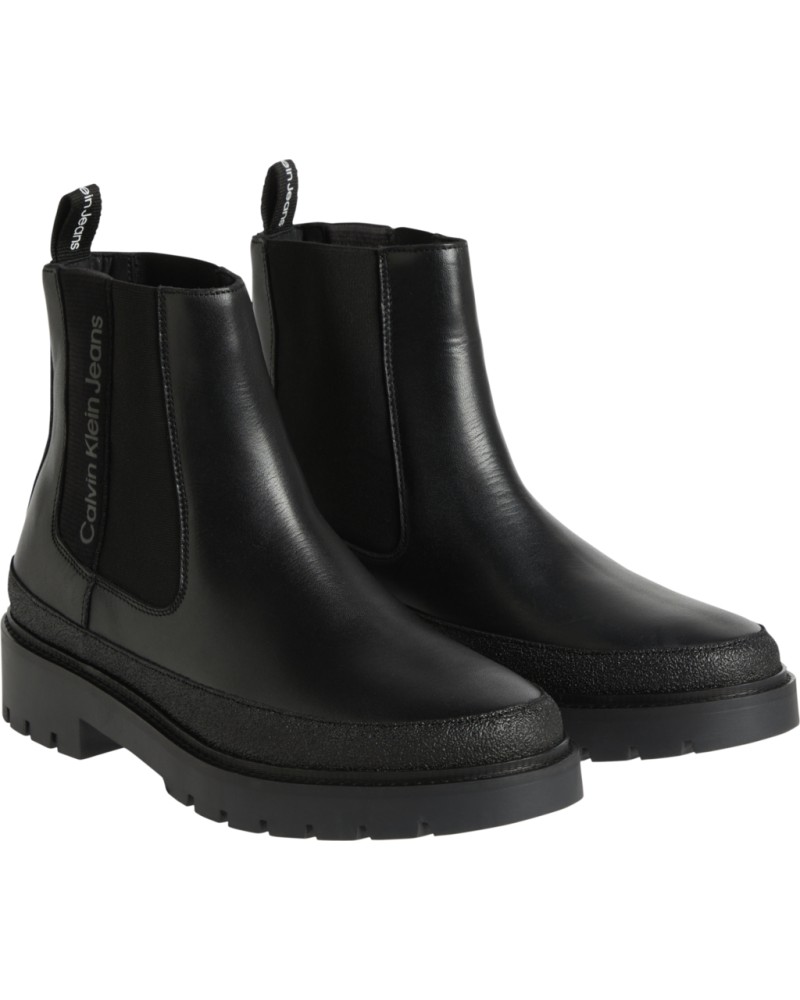 CK SCARPE BOOTS COMBAT MID CHELSEA BOOT RUBBER.BDS BLACK