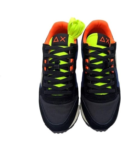 SUN68 SNEAKERS JAKI FLUO.1107 NERO/NAVY BLUE