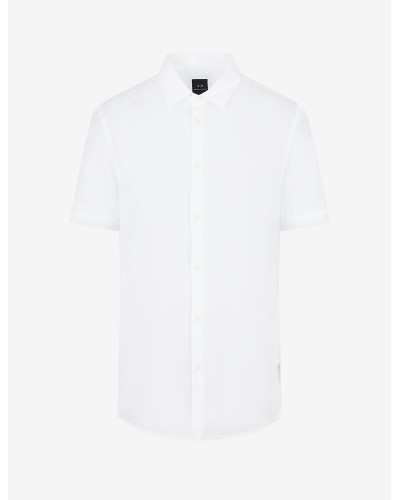 ARMANI AX CAMICIA M/CORTA 50%MODAL,50%COTTON.1100 WHITE