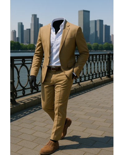 Abito Uomo Colore Giallo Senape / Miele – Vestibilità Perfetta