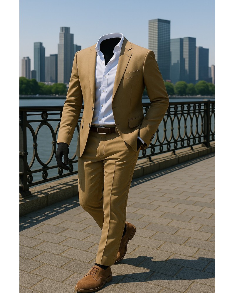 Abito Uomo Colore Giallo Senape / Miele – Vestibilità Perfetta