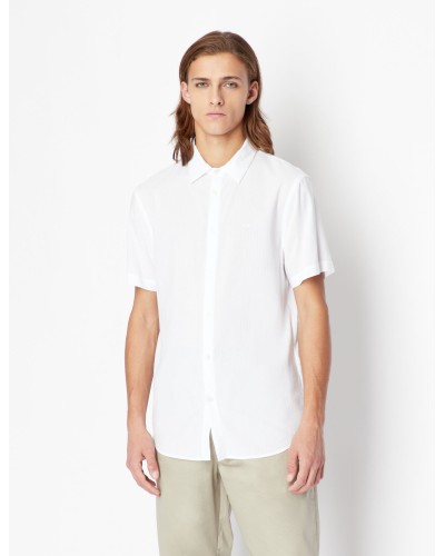 ARMANI AX CAMICIA M/CORTA 50%MODAL,50%COTTON.1100 WHITE