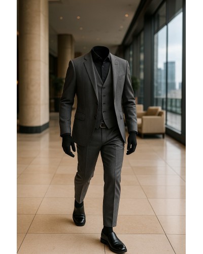 Abito Uomo 3 Pezzi Grigio Elegante e Fresco