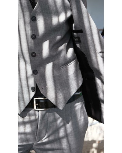 Abito Uomo 3 Pezzi Grigio Elegante e Fresco