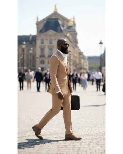Abito da uomo beige - senape - miele | Vestibilità perfetta