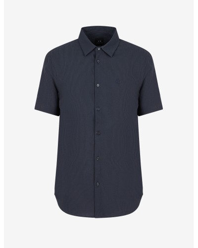 ARMANI AX CAMICIA M/CORTA 50%MODAL,50%COTTON.1510 NAVY