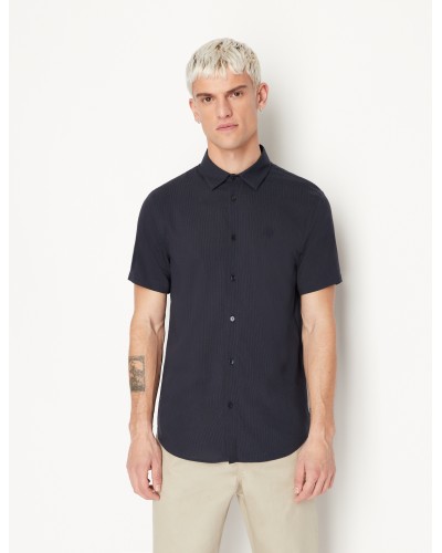 ARMANI AX CAMICIA M/CORTA 50%MODAL,50%COTTON.1510 NAVY