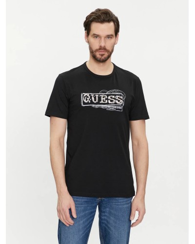 GUESS T-SHIRT SS CN GUESS BOX LOGO TEE.G7V2 SMART BLUE