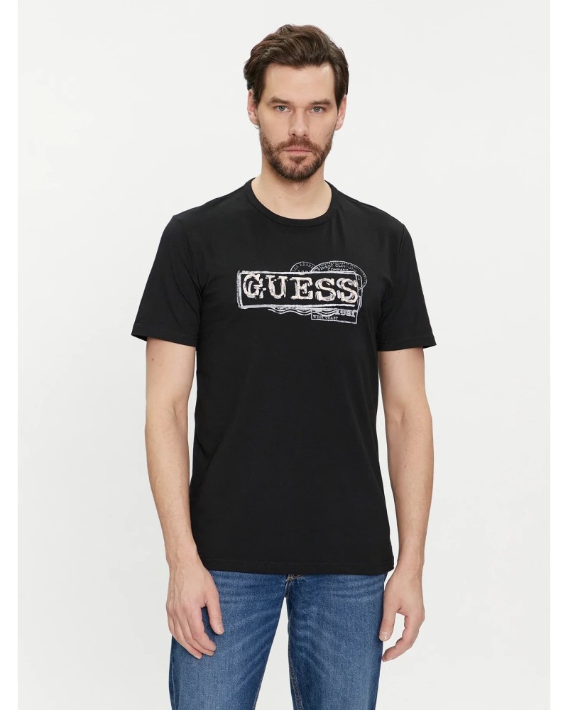 GUESS T-SHIRT SS CN GUESS BOX LOGO TEE.G7V2 SMART BLUE