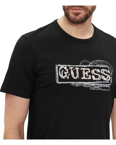 GUESS T-SHIRT SS CN GUESS BOX LOGO TEE.G7V2 SMART BLUE