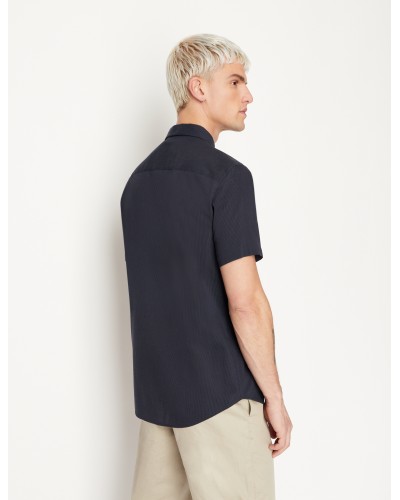 ARMANI AX CAMICIA M/CORTA 50%MODAL,50%COTTON.1510 NAVY