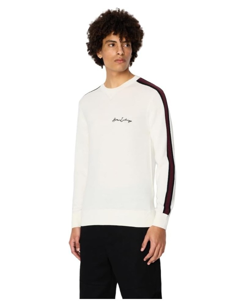 ARMANI AX MAGLIA GIROCOLLO 50% VIRGIN WOOL, 50% ACRYLIC.1116 OFF WHITE