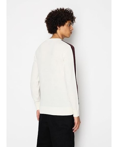 ARMANI AX MAGLIA GIROCOLLO 50% VIRGIN WOOL, 50% ACRYLIC.1116 OFF WHITE