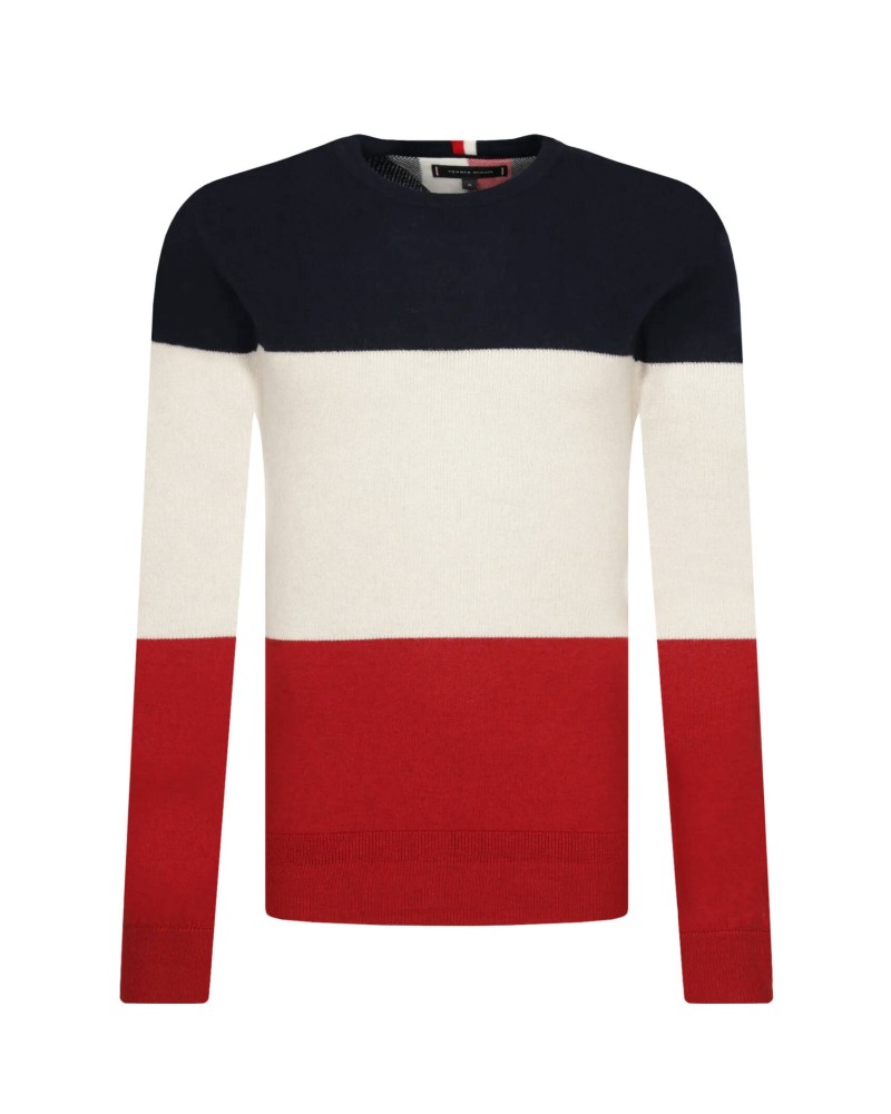 TOMMY HILFIGER MAGLIA COLOR BLOCK.XMP ARIZONA RED