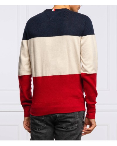 TOMMY HILFIGER MAGLIA COLOR BLOCK.XMP ARIZONA RED