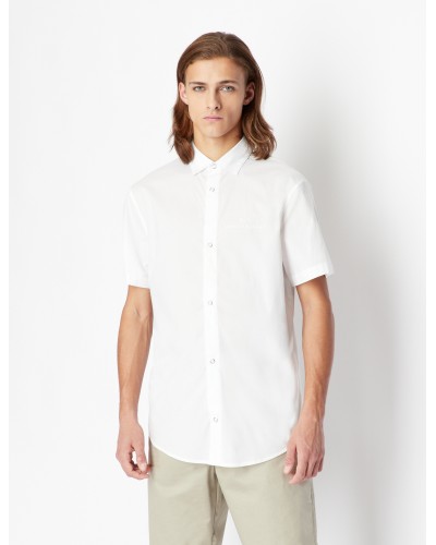 ARMANI AX CAMICIA M/CORTA 97%COTTON,3%ELASTANE.1100 WHITE