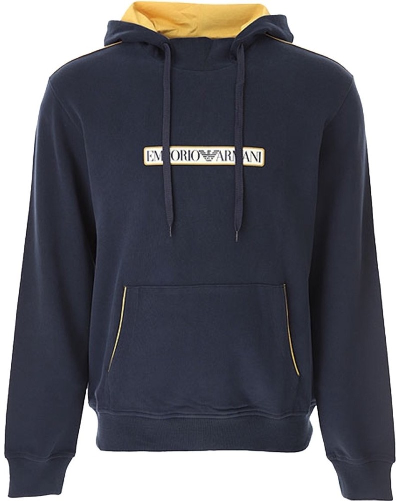 ARMANI EA7 FELPA C/CAPP 100% COTTON.00135 MARINE