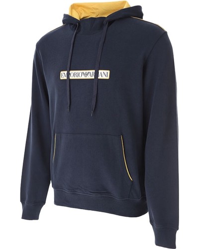 ARMANI EA7 FELPA C/CAPP 100% COTTON.00135 MARINE