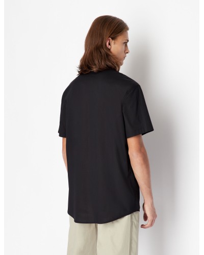 ARMANI AX CAMICIA M/CORTA 97%COTTON,3%ELASTANE.1200 BLACK