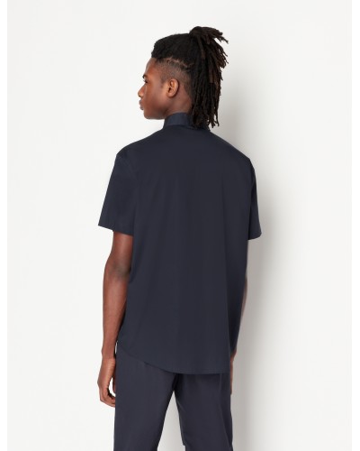 ARMANI AX CAMICIA M/CORTA 97%COTTON,3%ELASTANE.1510 NAVY