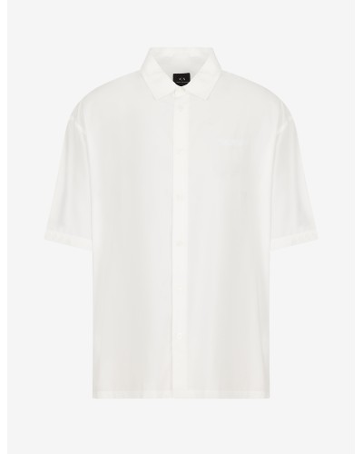 ARMANI AX CAMICIA M/CORTA 30%LYOCELL,70%VISCOSE.1116 OFF WHITE