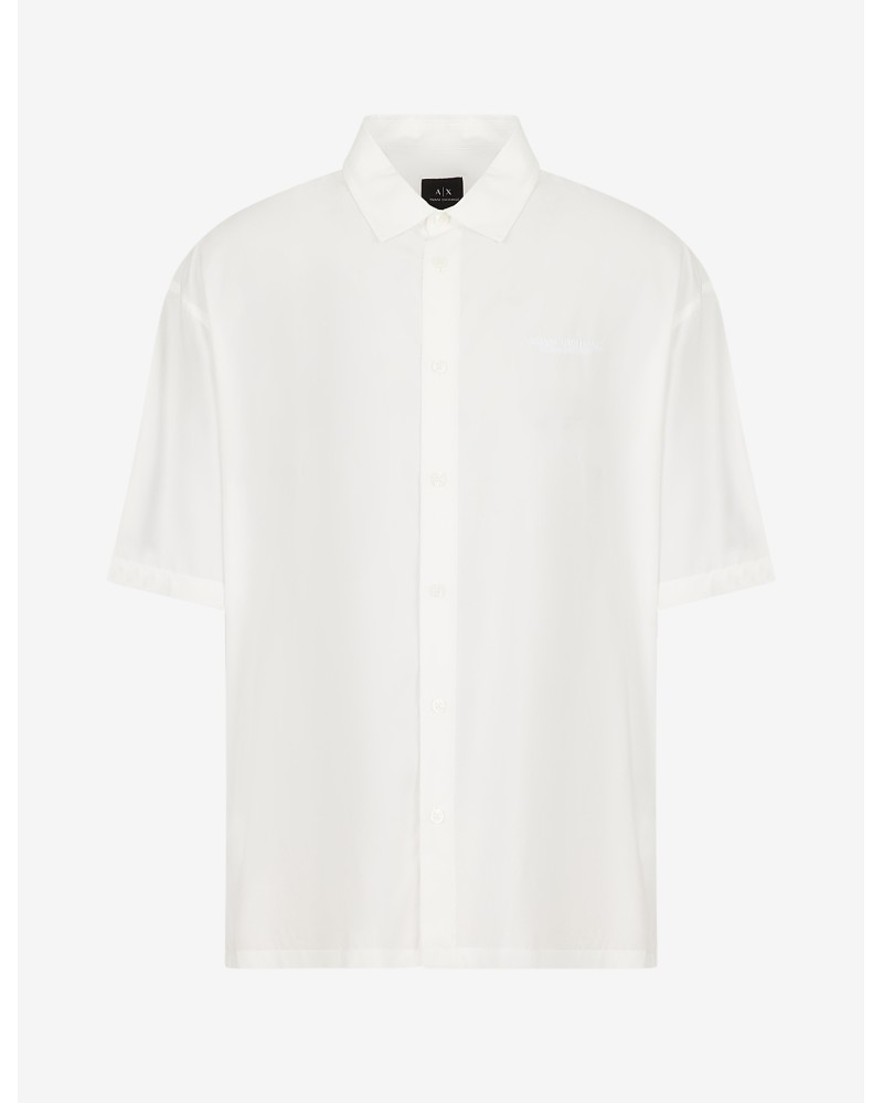ARMANI AX CAMICIA M/CORTA 30%LYOCELL,70%VISCOSE.1116 OFF WHITE