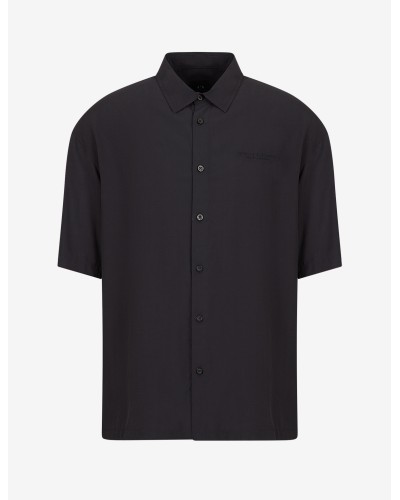 ARMANI AX CAMICIA M/CORTA 30%LYOCELL,70%VISCOSE.1200 BLACK