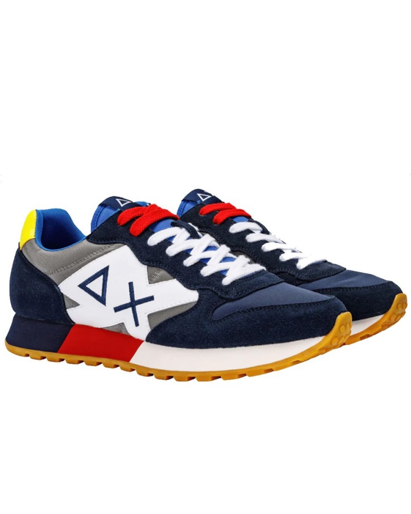 SUN68 SNEAKERS JAKI TRICOLORS.0734 NAVY BLUE/GRIGIO MEDIO