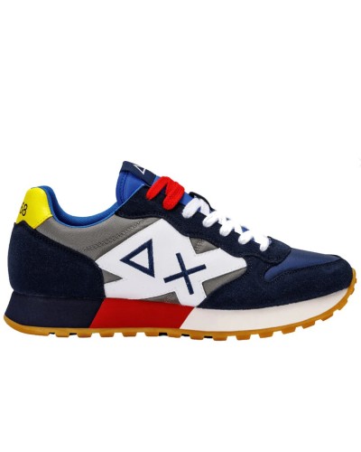 SUN68 SNEAKERS JAKI TRICOLORS.0734 NAVY BLUE/GRIGIO MEDIO