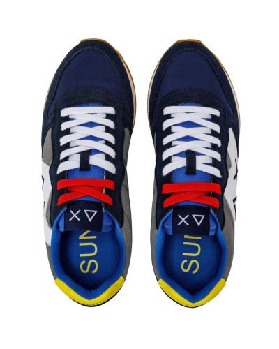 SUN68 SNEAKERS JAKI TRICOLORS.0734 NAVY BLUE/GRIGIO MEDIO