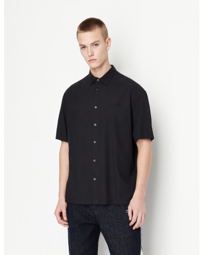 ARMANI AX CAMICIA M/CORTA 30%LYOCELL,70%VISCOSE.1200 BLACK