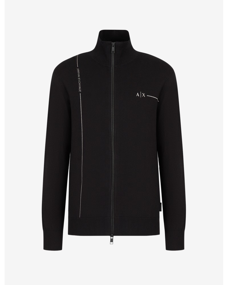 ARMANI AX CARDIGAN C/ALTO 99%COTTON,1%VISCOSE.1200 BLACK
