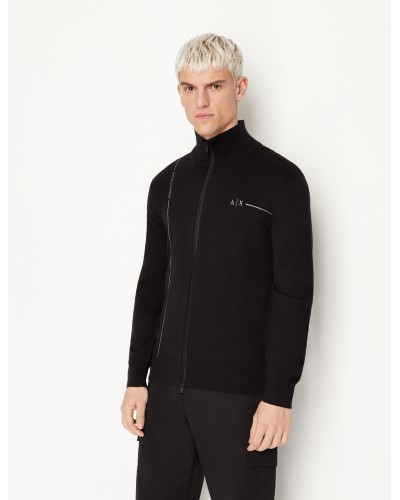 ARMANI AX CARDIGAN C/ALTO 99%COTTON,1%VISCOSE.1200 BLACK