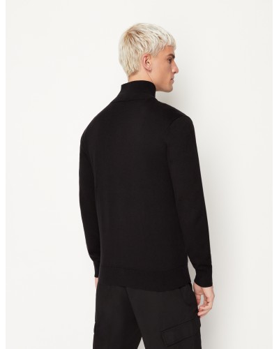 ARMANI AX CARDIGAN C/ALTO 99%COTTON,1%VISCOSE.1200 BLACK