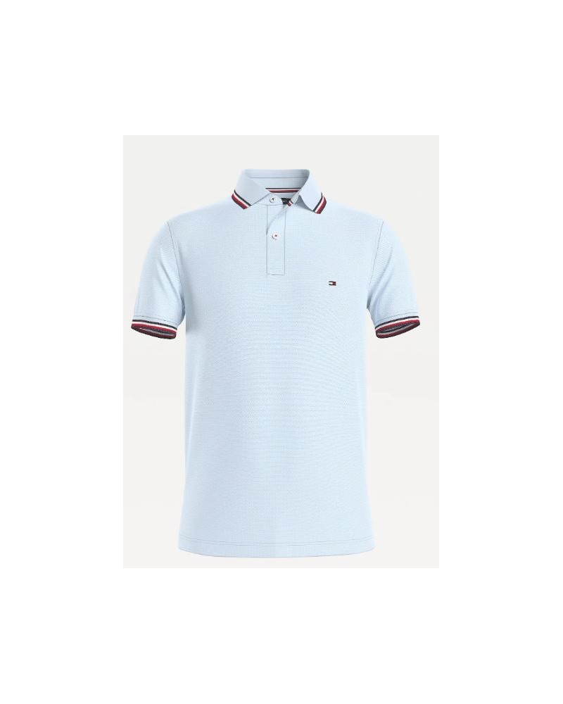 TOMMY HILFIGER POLO M/CORTA  TOMMY TIPPED SLIM PO, C5F.C5F TWILIGHT INDIGO
