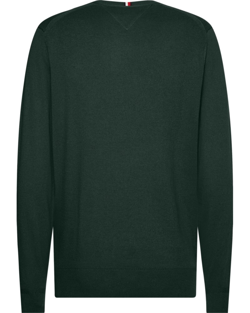 TOMMY HILFIGER MAGLIONCINO GIROCOLLO PIMA ORG CTN CASHMER.RBN ARMY GREEN