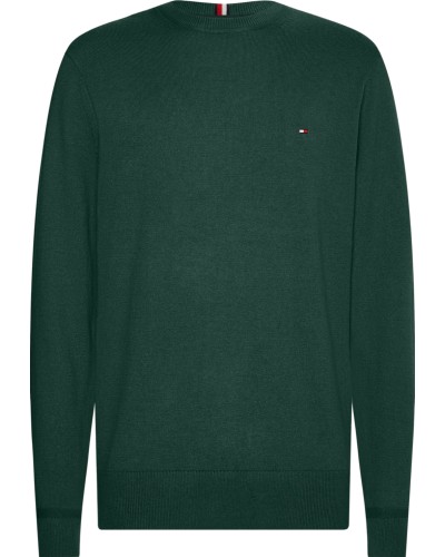 TOMMY HILFIGER MAGLIONCINO GIROCOLLO PIMA ORG CTN CASHMER.RBN ARMY GREEN