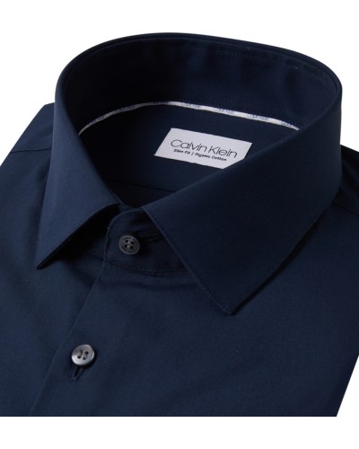 CK CAMICIA M/LUNGA POPLIN STRETCH SLIM.0G2 NAVY