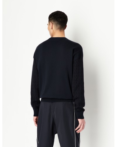 ARMANI AX MAGLIONCINO GIROCOLLO 100%COTTON.1583 DEEP NAVY