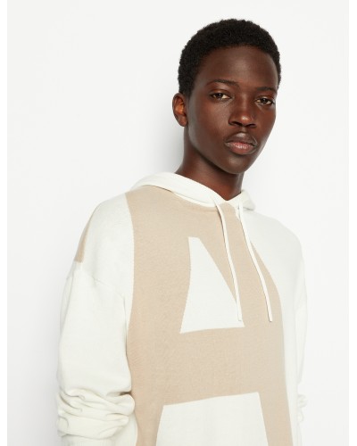 ARMANI AX MAGLIONCINO C/CAPP 100%COTTON.81BA O.WHITE/WHITE PEPPER
