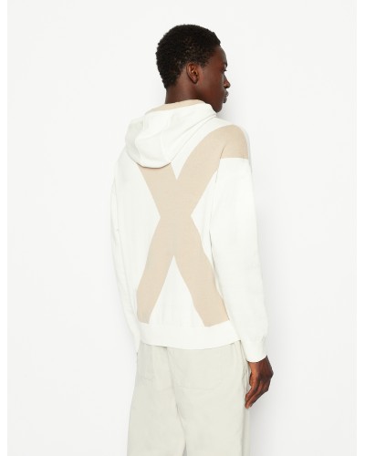 ARMANI AX MAGLIONCINO C/CAPP 100%COTTON.81BA O.WHITE/WHITE PEPPER