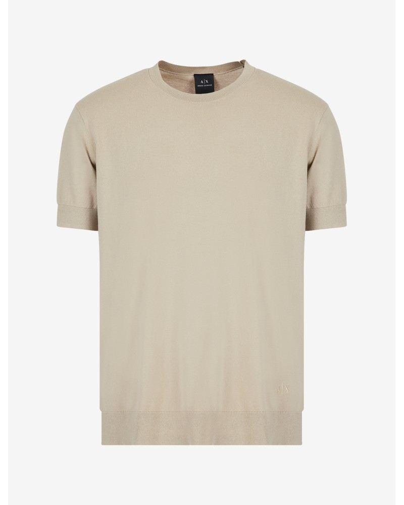 ARMANI AX MAGLIA M/CORTA 100%Cotton.0749 SAND