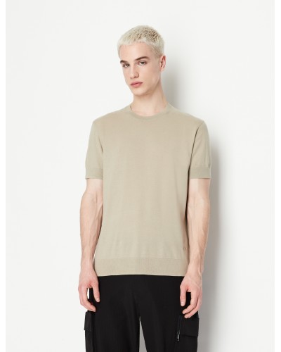ARMANI AX MAGLIA M/CORTA 100%Cotton.0749 SAND